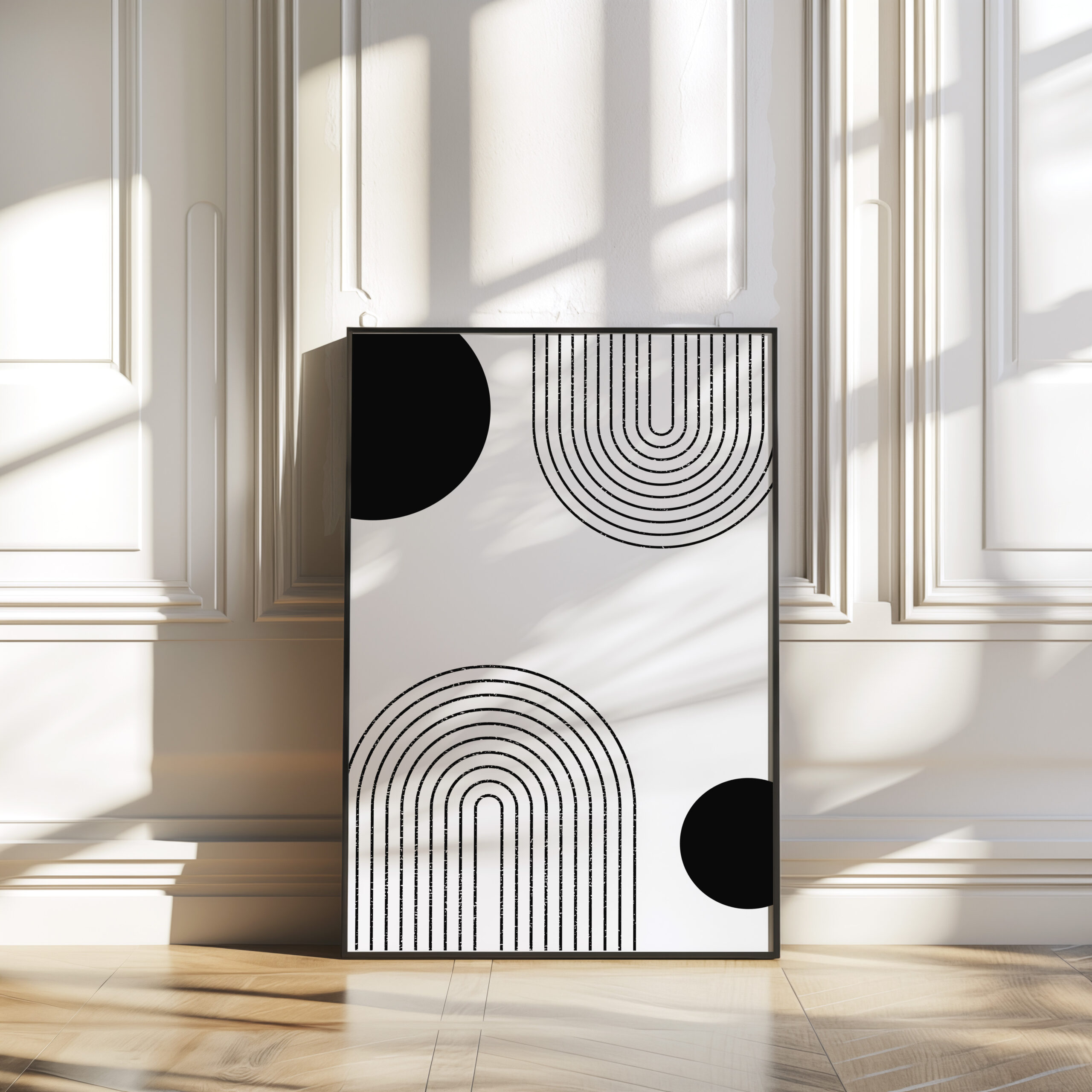 Free Minimalist Bauhaus Wall Art: Gouache Abstract Design