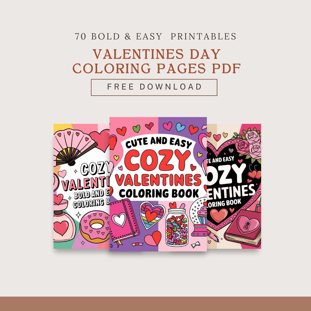 Free Printable Valentine’s Coloring pages book PDF Download