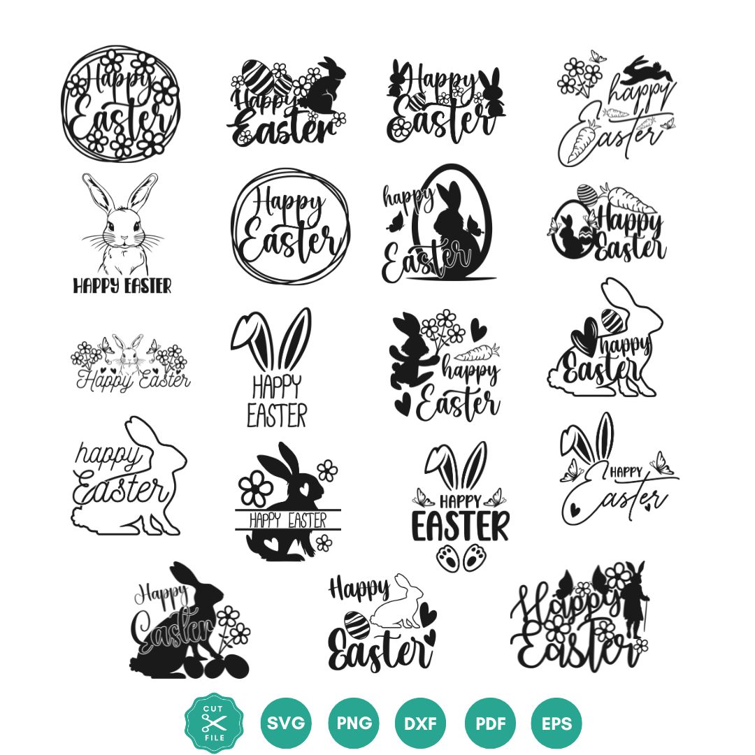 Free Happy Easter SVG Bundle: 19 Festive Designs for Cricut & Silhouette