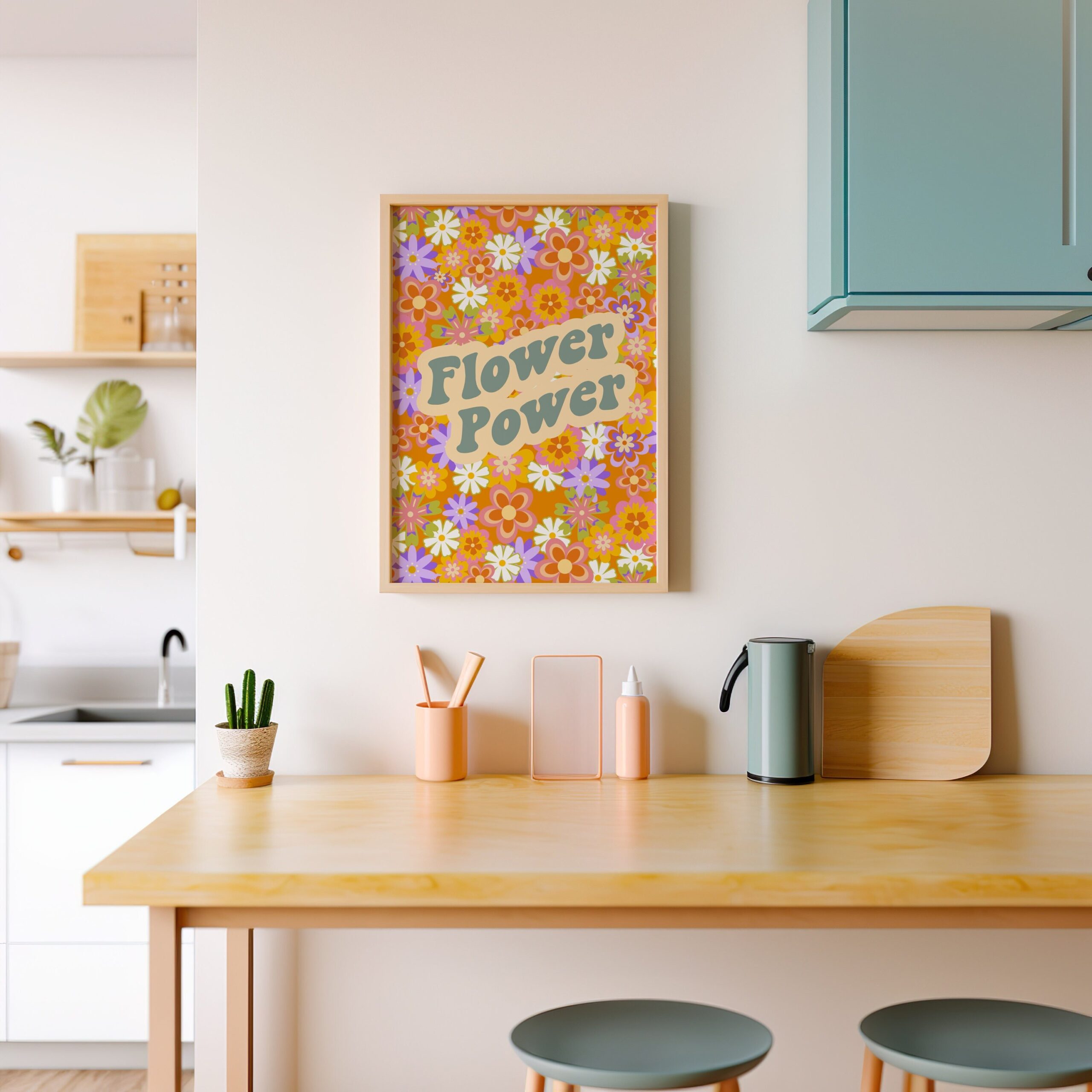 Free Retro Flower Power Wall Art Printable – A Groovy 70s Vibe for Your Space