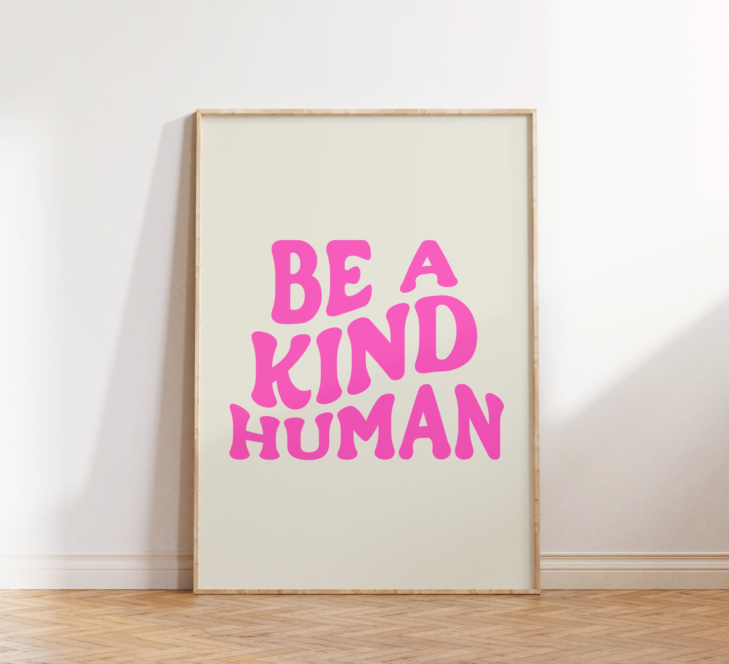 Free Be a Kind Human Retro Wall Art Printable – Groovy & Inspirational