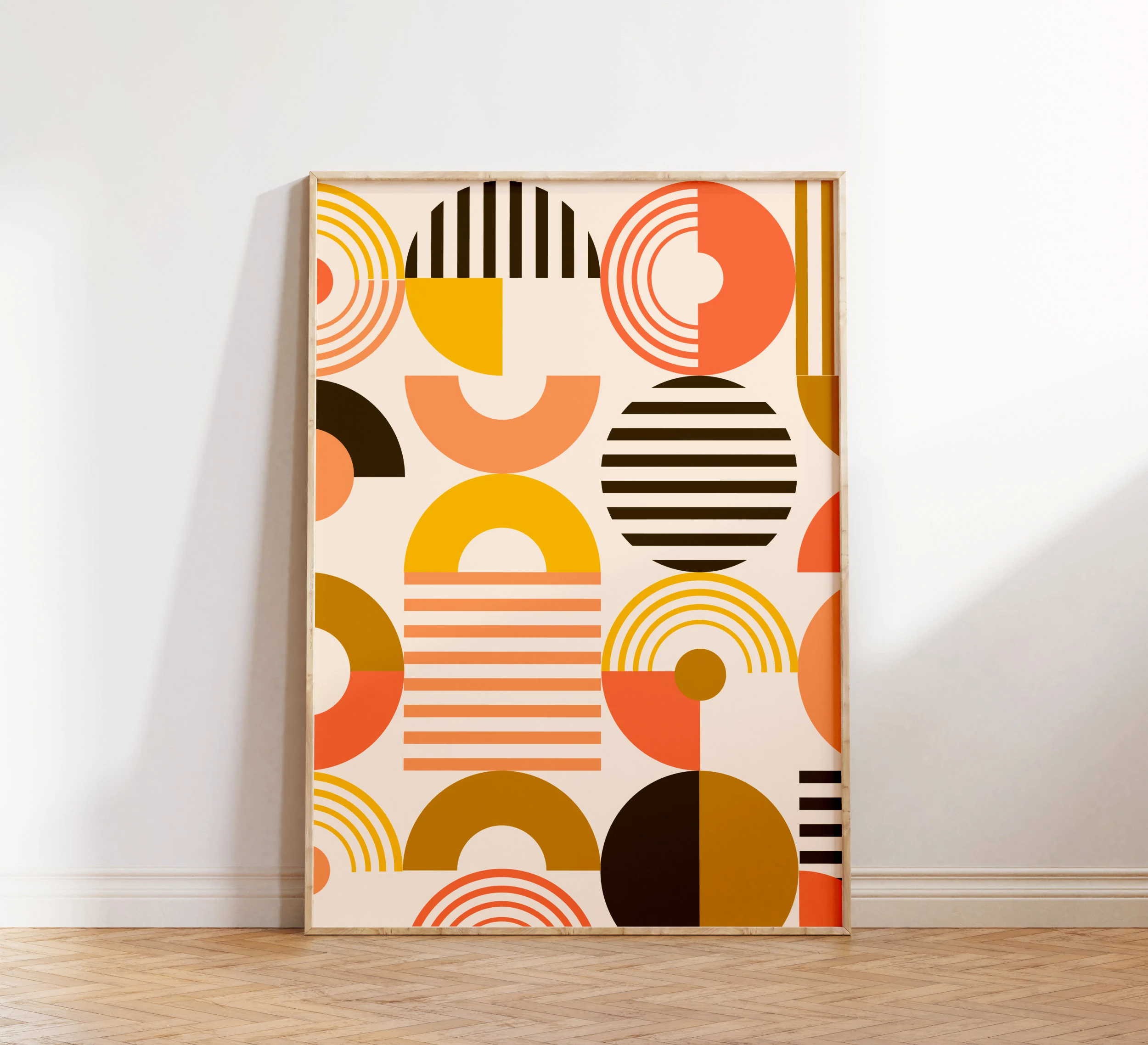 Free Mid-Century Geometric Abstract Printable Wall Art