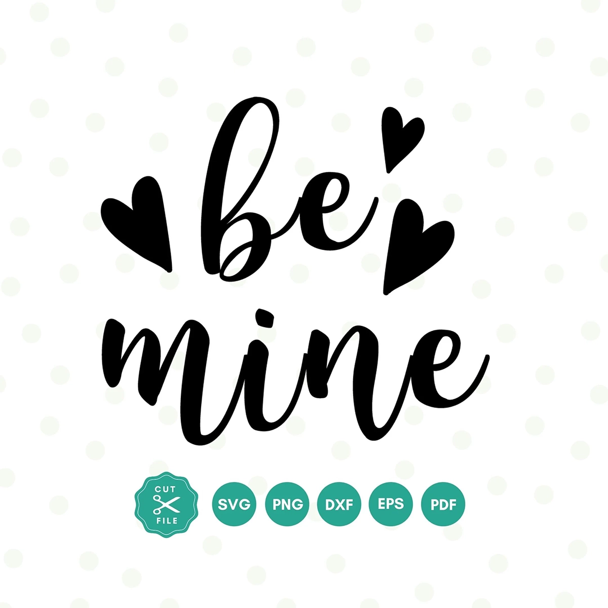 Free Be Mine SVG File – Romantic Brush Lettering Design