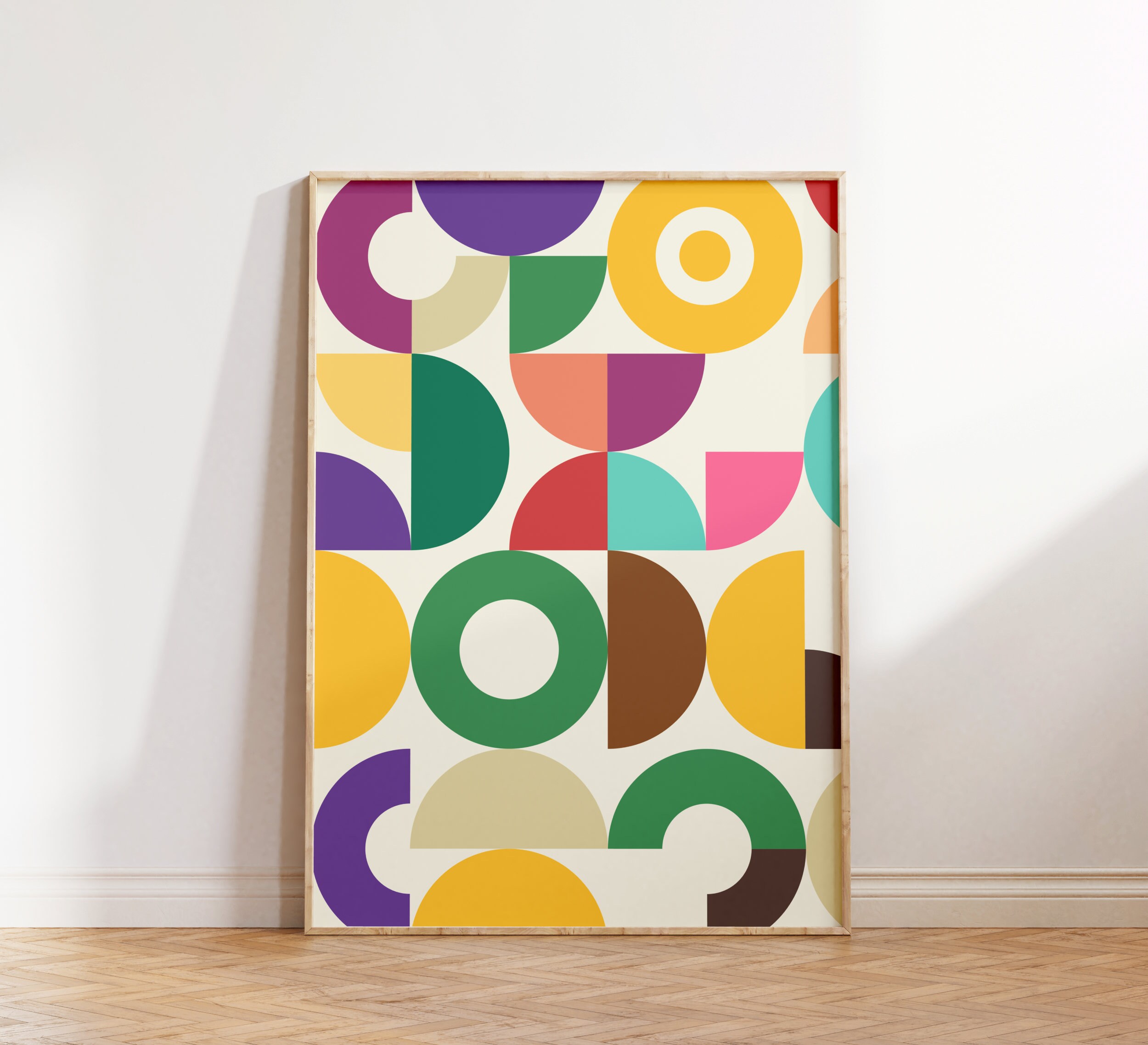 Free Geometric Abstract Wall Art Printable  Modern & Vibrant Design