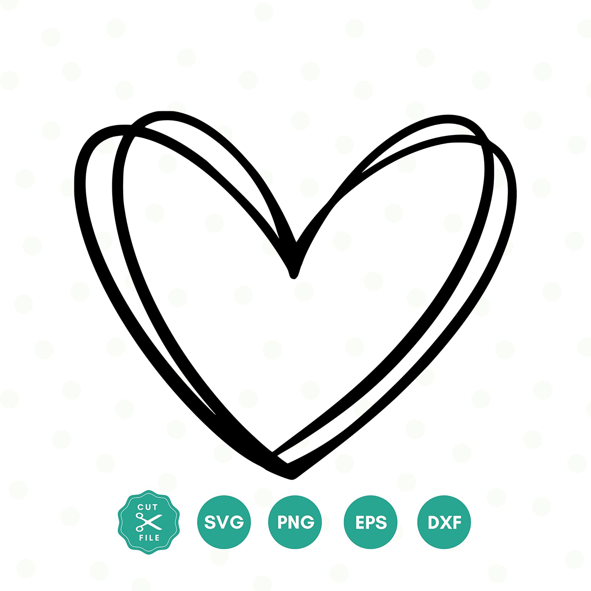 Free Heart Doodle SVG File – Minimalist Hand-Drawn Design
