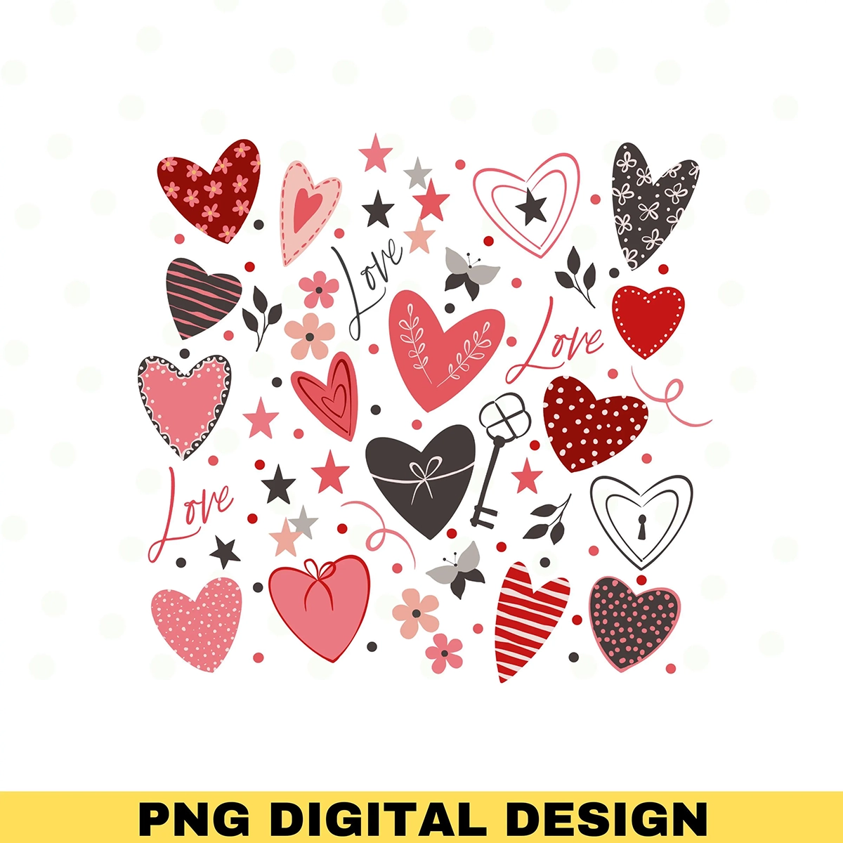 Free Cute Heart Doodle PNG –Valentine’s Day Design
