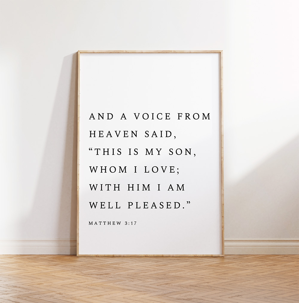 Free Download: Matthew 3:17 Bible Verse Minimalist Wall Art
