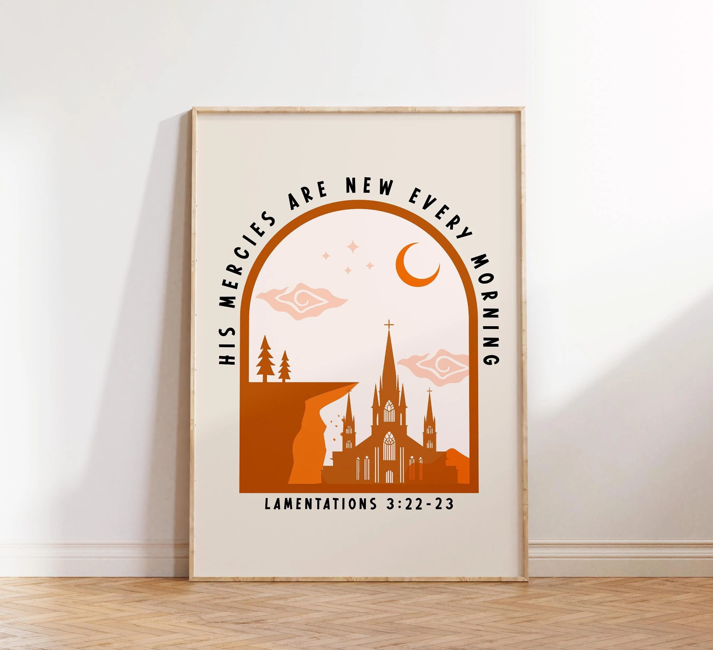 Free Download: “His Mercies Are New Every Morning” Lamentations 3:22-23 Wall Art Printable