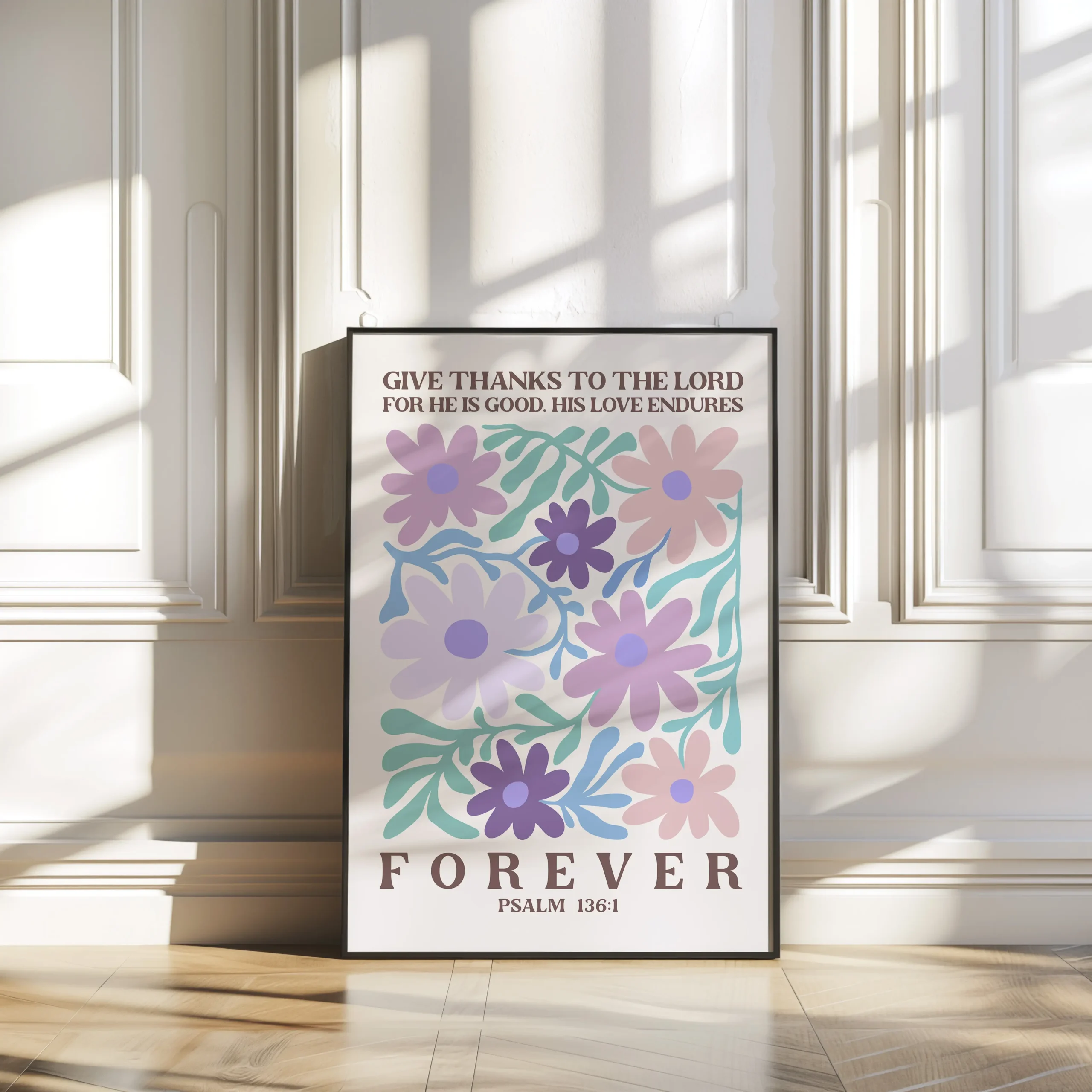 Free Download: Psalm Floral Bible Verse Wall Art
