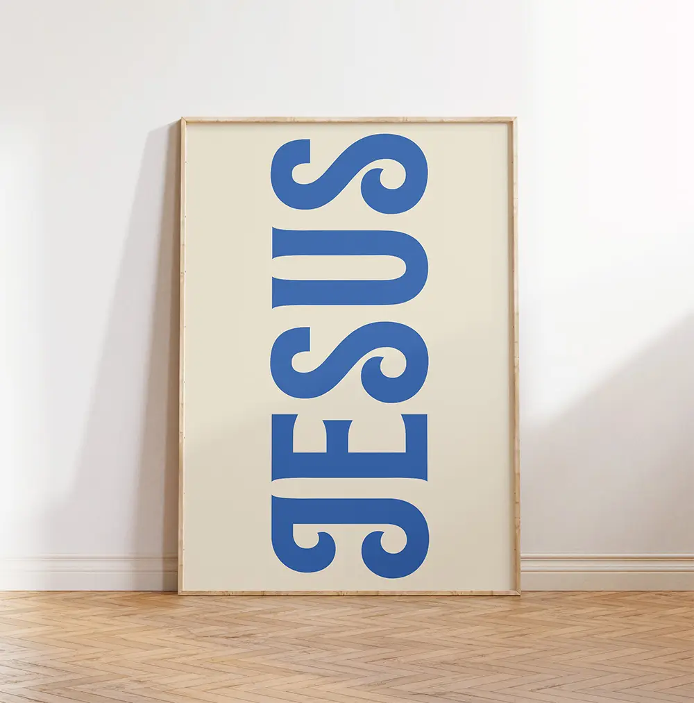 Free Download: Bold JESUS Vertical Wall Art Printable