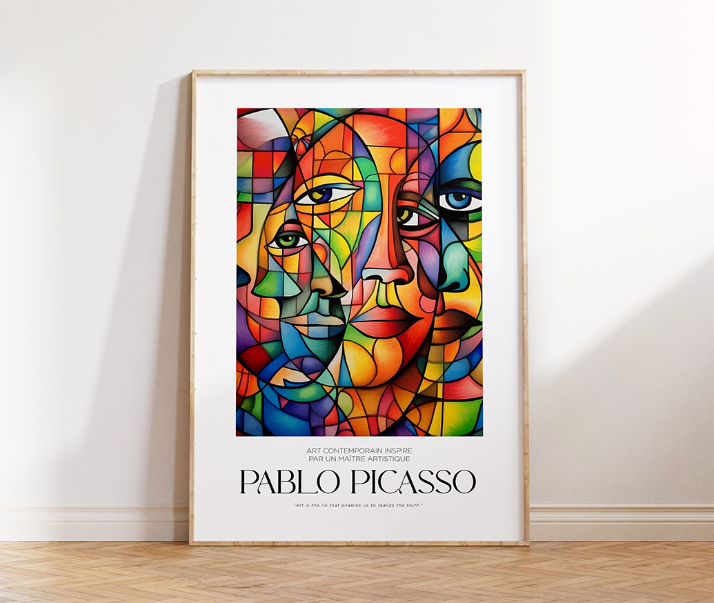 Free Download: Pablo Picasso Inspired Stained Glass-Style Wall Art Printable