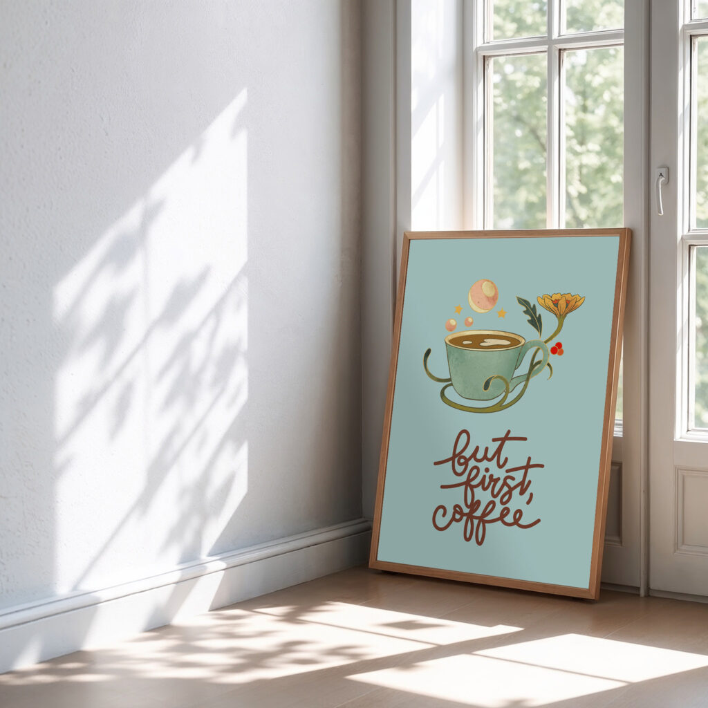 but first coffee wall art