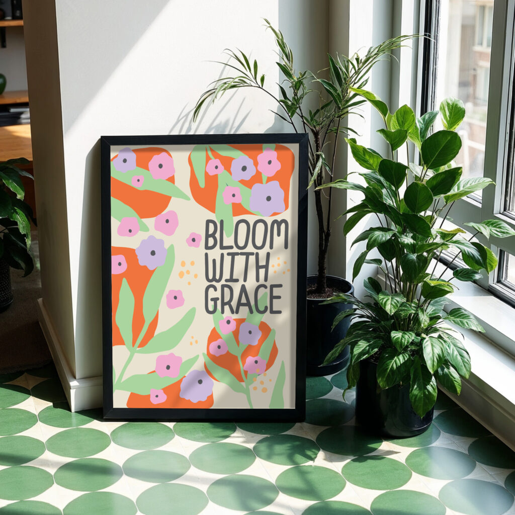 retro floral wall art