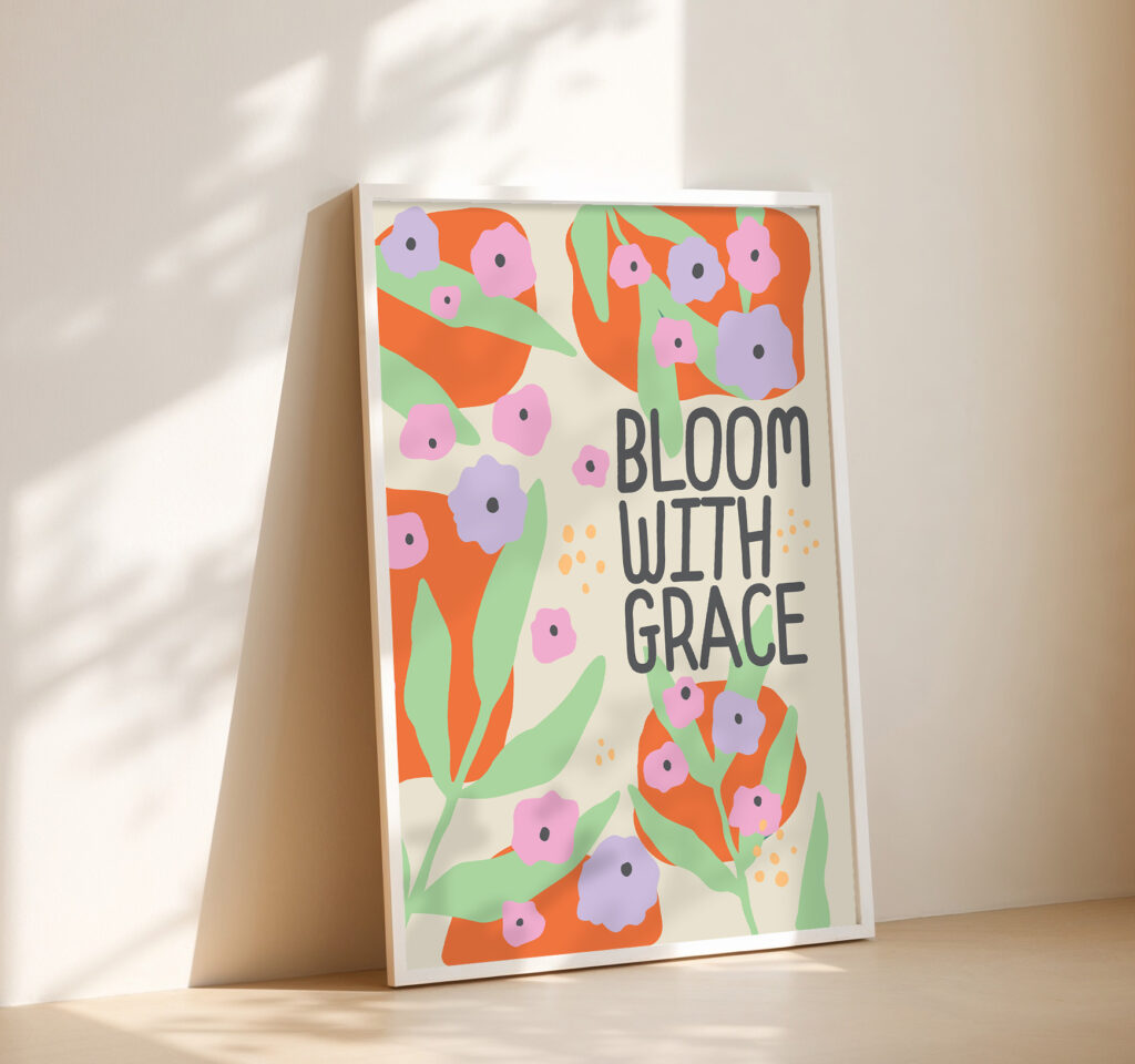 retro floral wall art