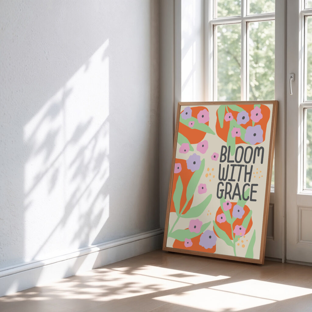 retro floral wall art