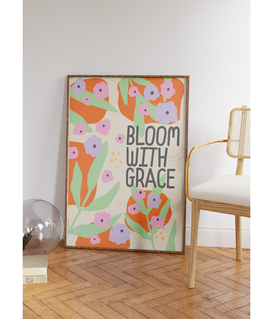 retro floral wall art