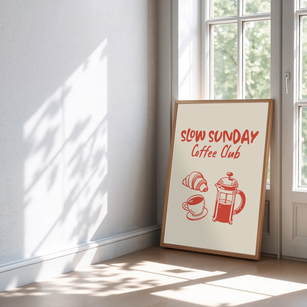 retro coffee club wall art