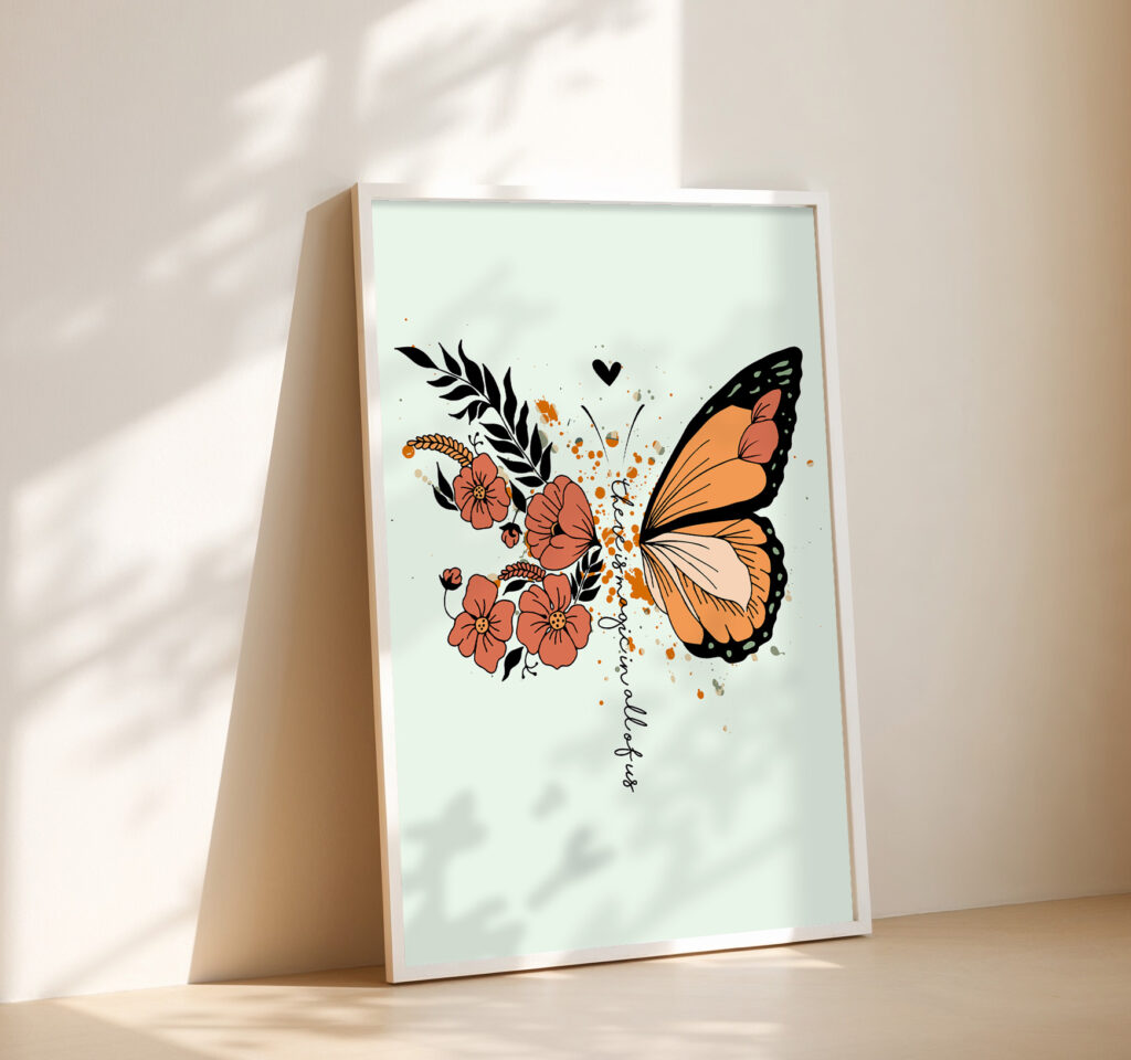 butterfly inspirational wall art