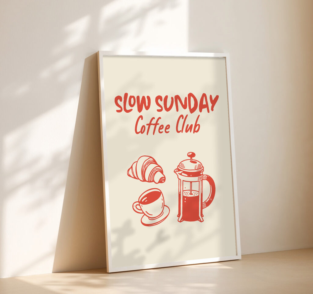 retro coffee club wall art