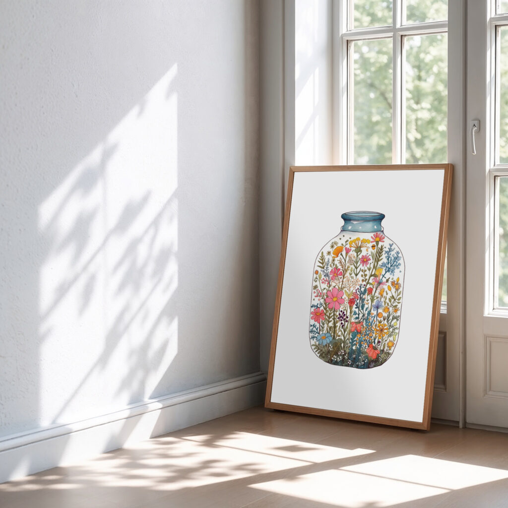 wildflower jar wall art