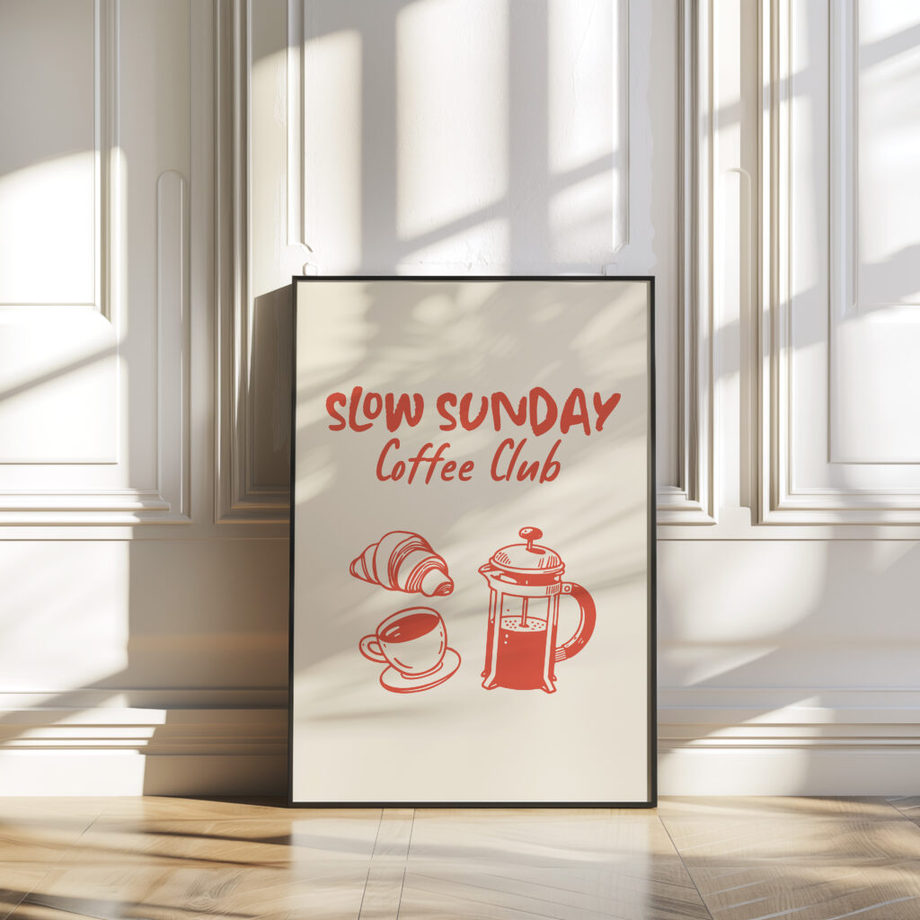 retro coffee club wall art