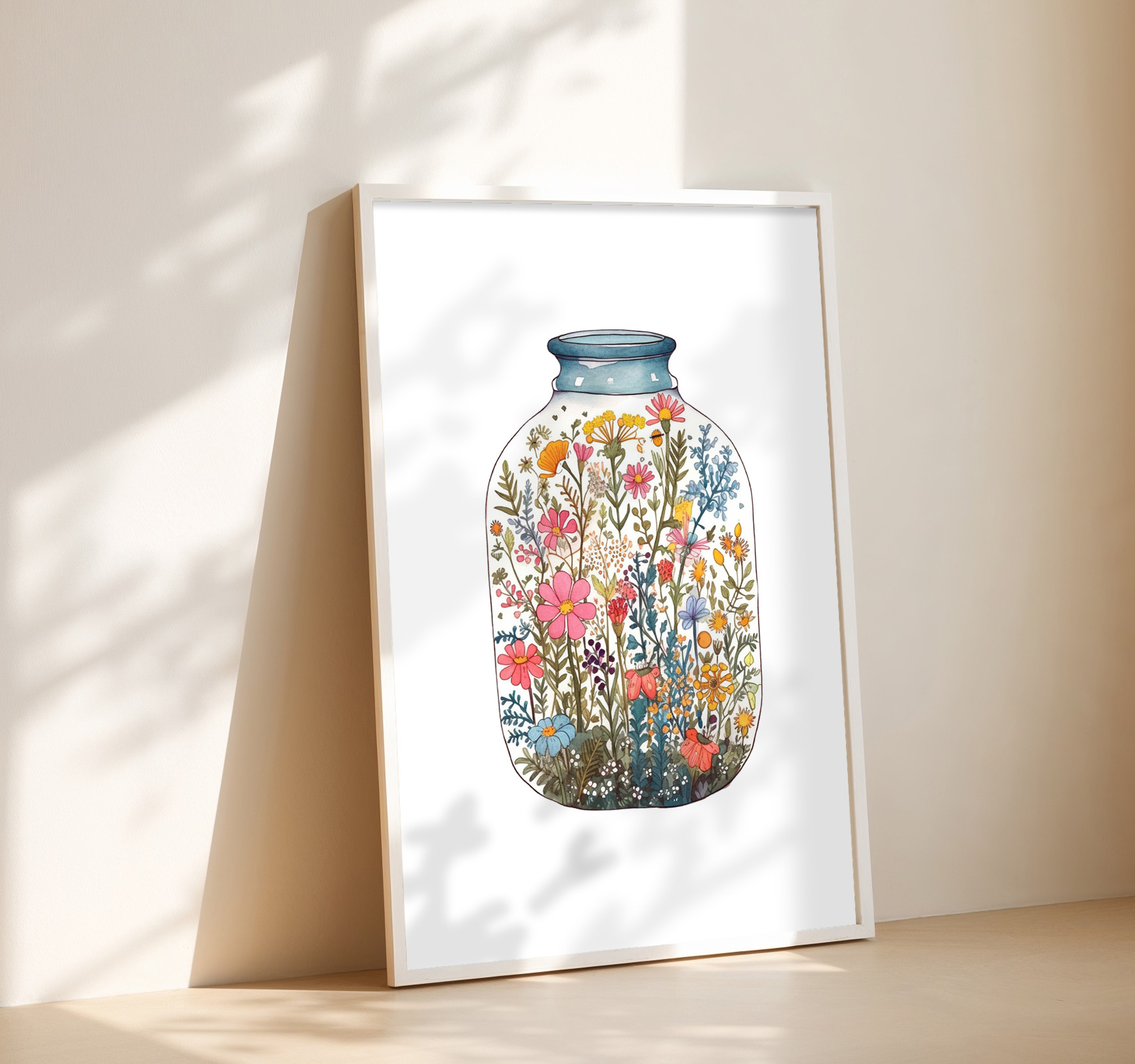 Free Download: Wildflower Jar Botanical Wall Art Printable