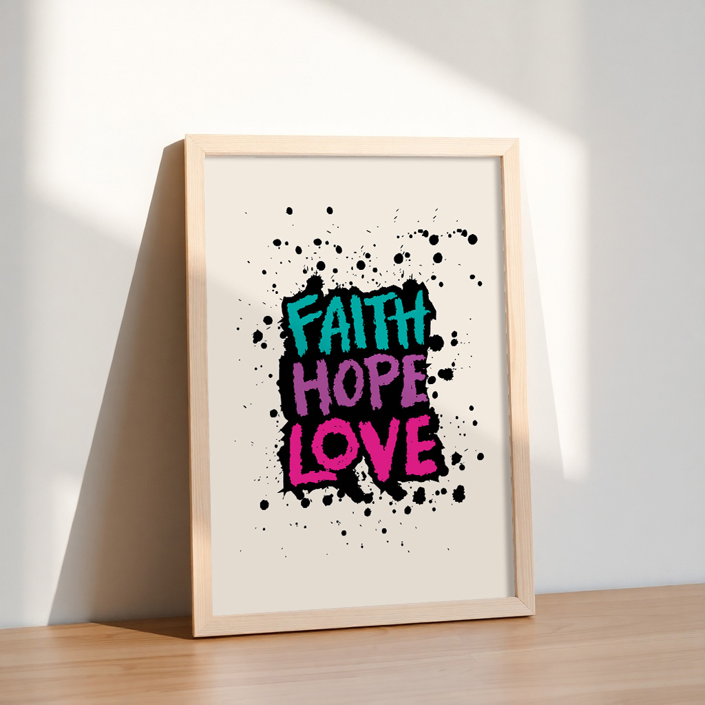 Free Download: “Faith Hope Love” Graffiti-Inspired Wall Art Printable