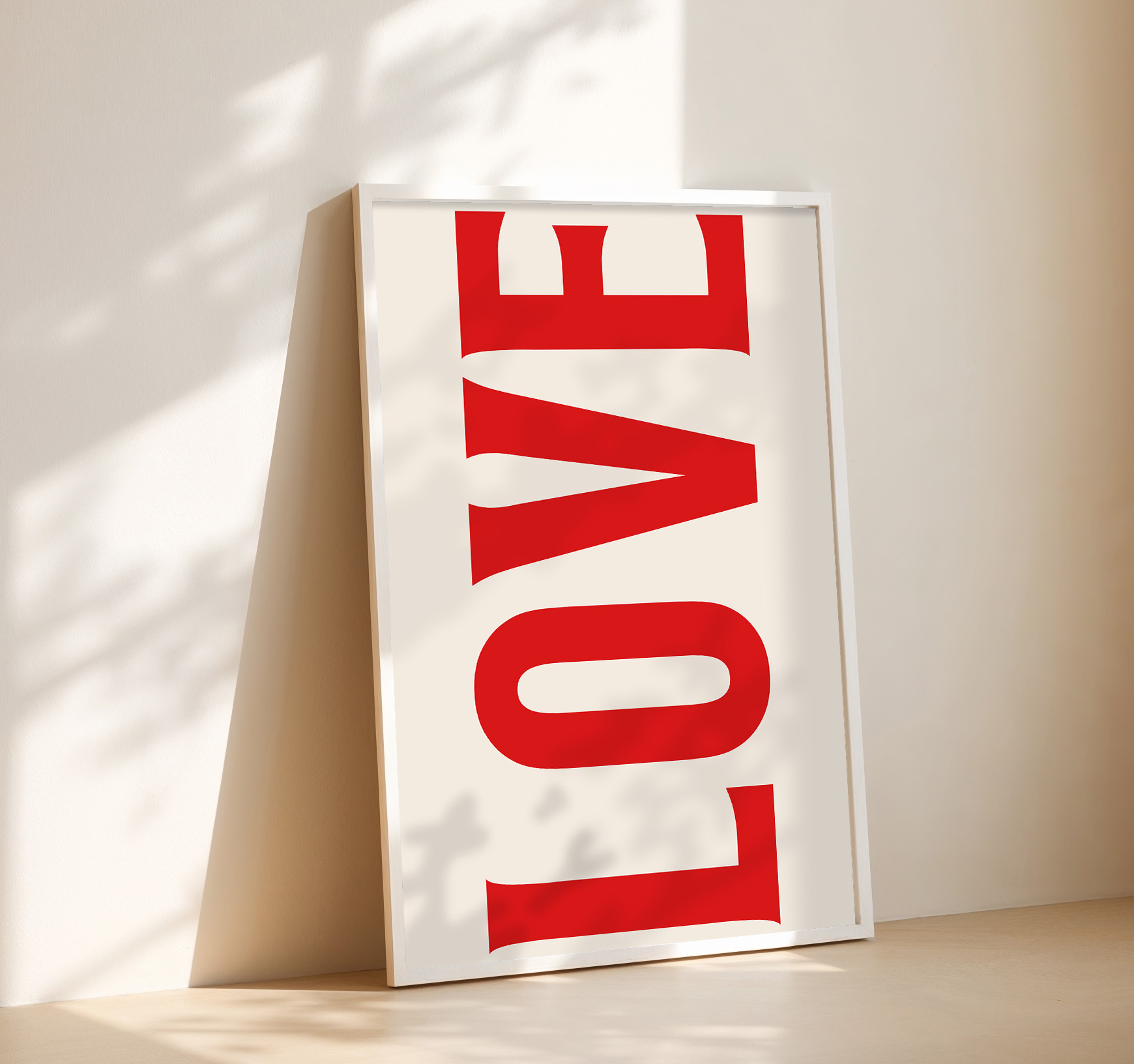Free Download: Bold Vertical “LOVE” Typography Wall Art Printable
