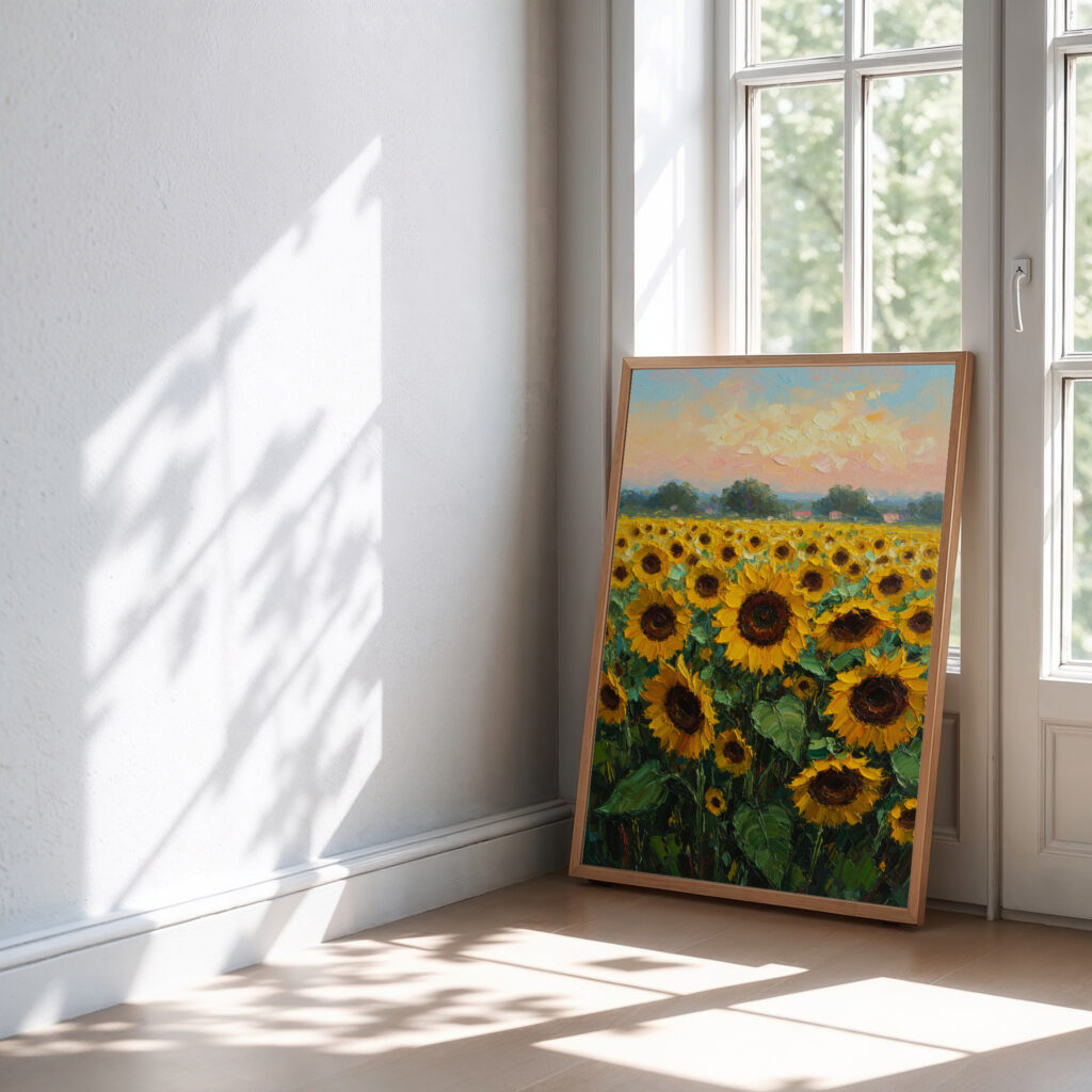 sunflower field wall art