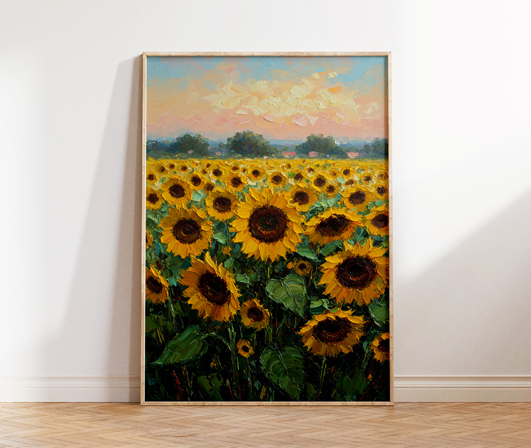 Free Download – Sunflower Field Printable Wall Art