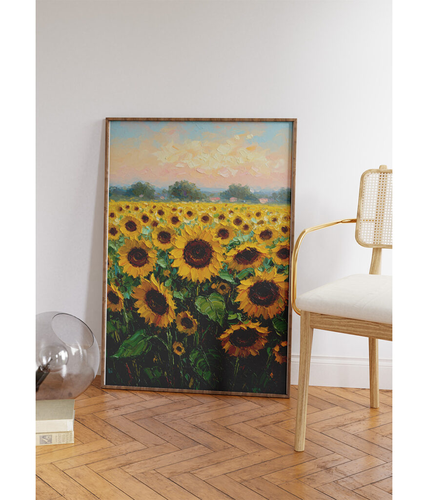 sunflower field wall art