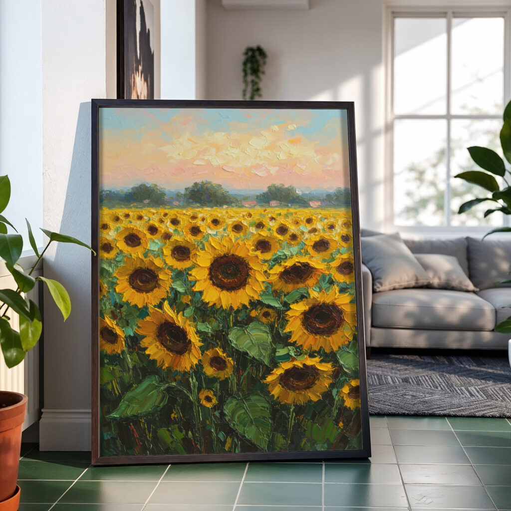 sunflower field wall art