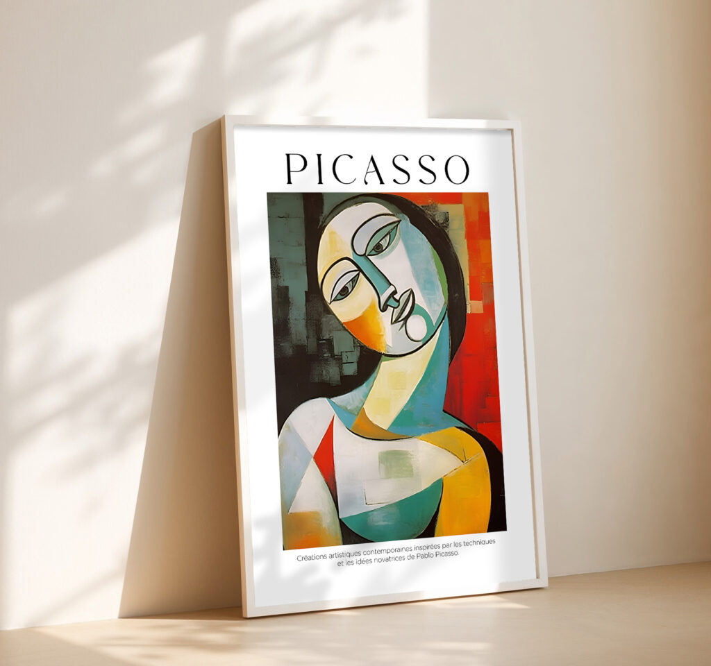 picasso inspired woman cubist wall art