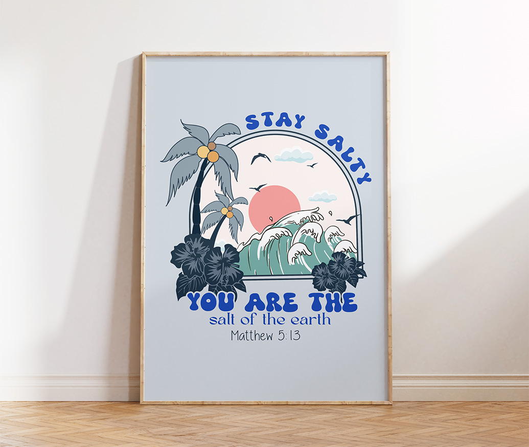 Free Download: “Stay Salty” Matthew Bible Verse Wall Art Printable