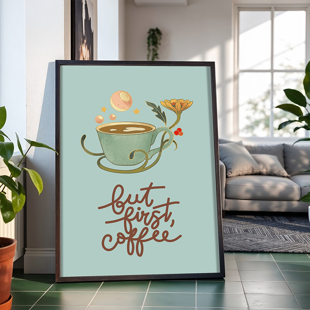 but first coffee wall art