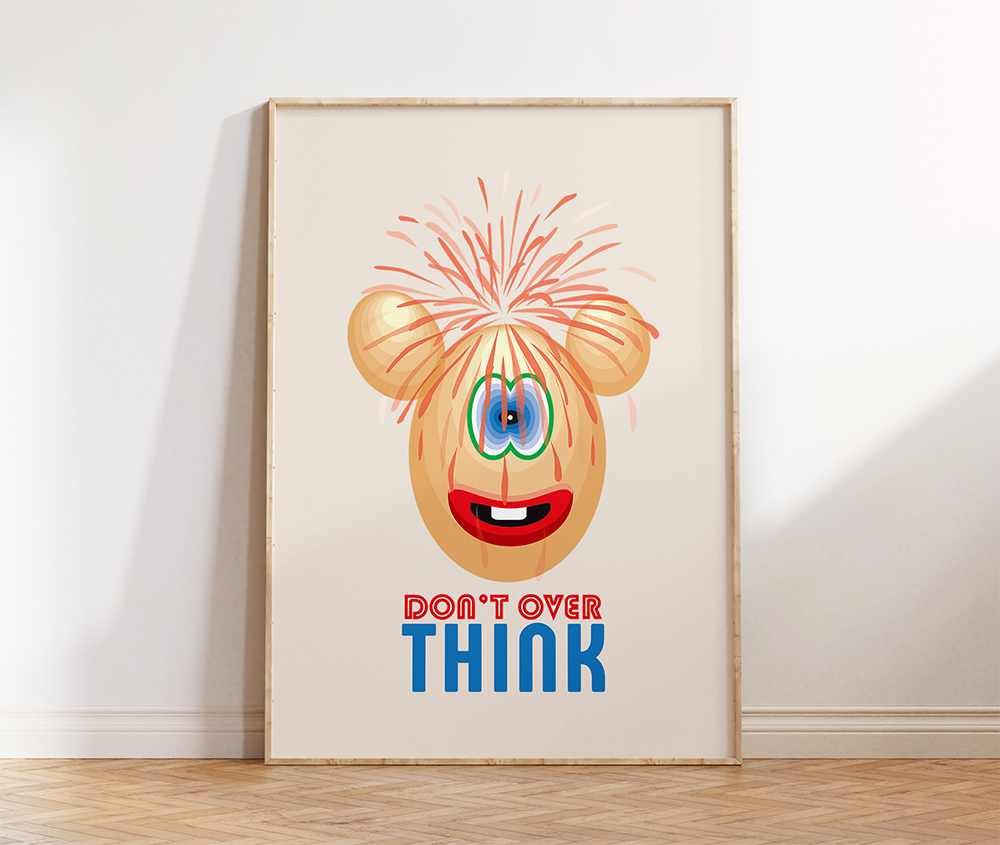 Free Download: Don’t Overthink Fun Trendy Wall Art Printable