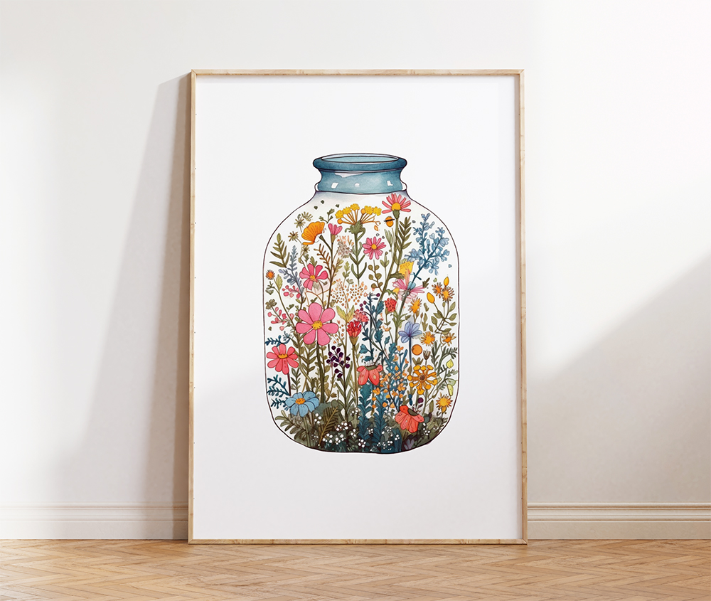 wildflower jar wall art