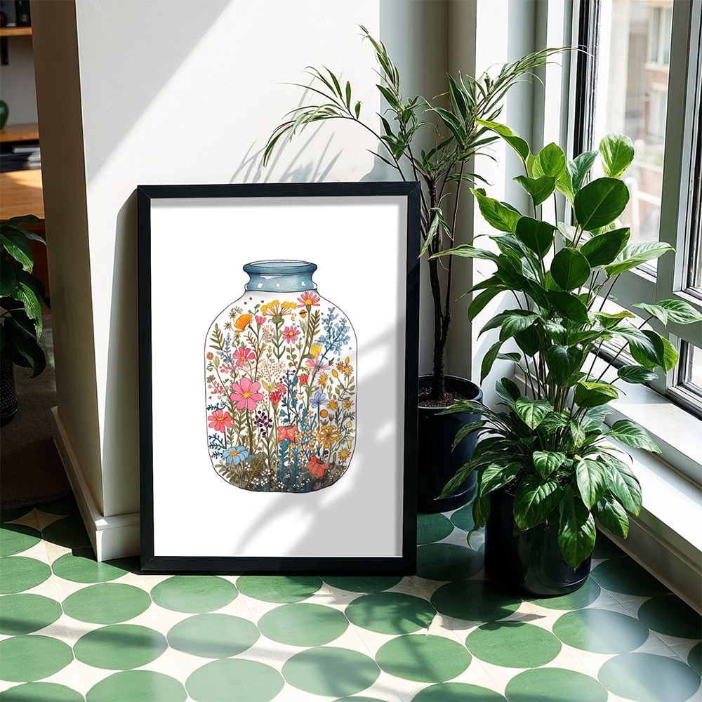 wildflower jar wall art